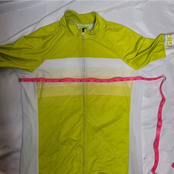 GIRO neon yellow stripe‎ chrono expert renew stretch full zip biking jersey M - Picture 10 of 12
